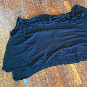 New * LIZ CLAIBORNE large BLACK Pareo WRAP Swimsuit COVER-UP * 80x30" *sm FRINGE